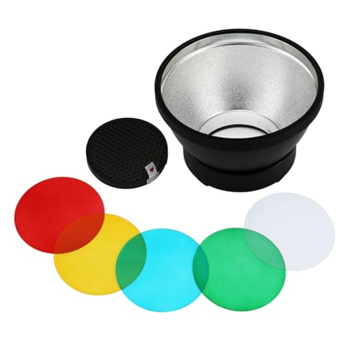 Langlebiges, blinkendes Aufsatz-Set ADR14 Standard-Reflektor mit 5-Farbfilter und Rastern für AD300Pro Blinken Langlebiges, blinkendes Aufsatz-Set ADR14 Standard-Reflektor mit 5-Farbfilter und Rastern für AD300Pro Blinken von XITEA