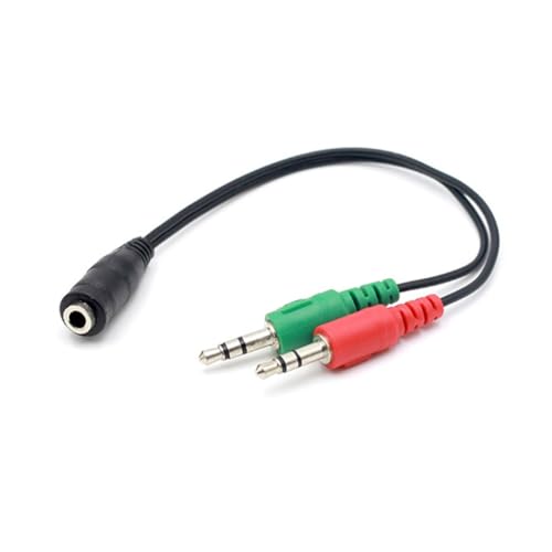 XITEA 2-in-1-Kopfhörer-Splitter, 3,5-mm-Buchse auf 2-Stecker, Kopfhörer-Splitter, 2-Port-Headset-Adapter für Smartphones, Mikrofon von XITEA