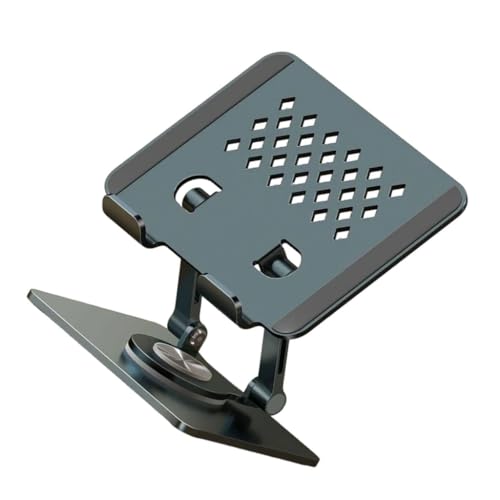 XITEA Faltbarer Metallständer, mehrere Winkel, Tablet-Ständer, 360° drehbare Basis, faltbare Halterung für 4-12,9 Zoll Handy-Tablets von XITEA