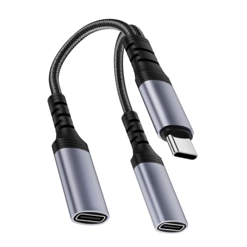 XITEA Kopfhörer-Konverterkabel USB C auf USB C Kopfhörer-Adapter Typ-C-Stecker auf Buchse Typ-C & 61-W-Lade-Dongle von XITEA
