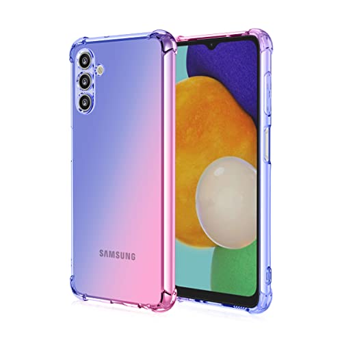 XITEN Etui für Samsung Galaxy A04S(A13 5G) Hülle, Schlanke Soft Transparente TPU/Leichtes Schutzhülle Handyhülle, Blau/Rosa von XITEN