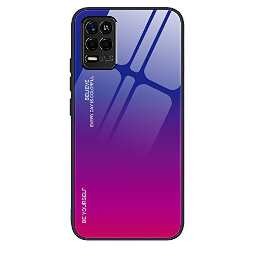 XITEN Gradient HandyHülle für Realme 8 5G(6.5'')|Realme Narzo 30 5G Hülle, TPU Rahmen Schutzhülle aus Glas Hard Back Case Cover, 4 von XITEN