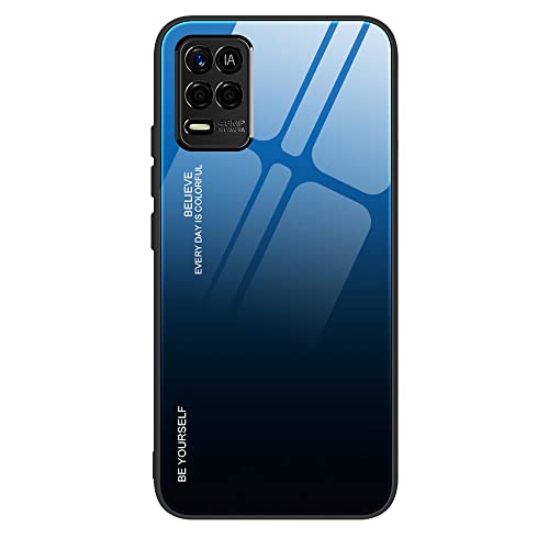 XITEN Gradient HandyHülle für Realme 8 5G(6.5'')|Realme Narzo 30 5G Hülle, TPU Rahmen Schutzhülle aus Glas Hard Back Case Cover, 7 von XITEN