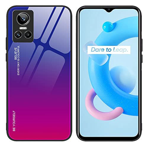 XITEN Gradient HandyHülle für Realme GT Neo 3(150W/80W) Hülle, TPU Rahmen Schutzhülle aus Glas Hard Back Case Cover, 4 von XITEN