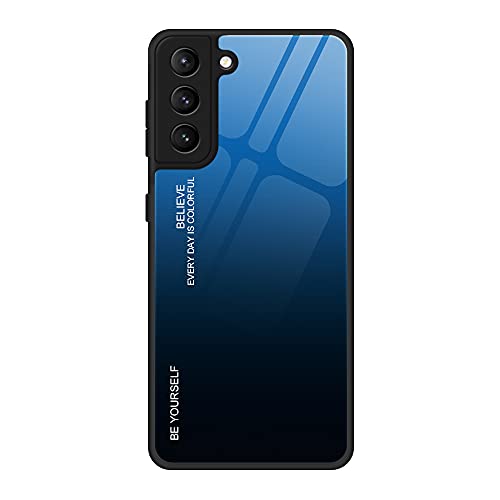 XITEN Gradient HandyHülle für Samsung Galaxy S21 FE Hülle, TPU Rahmen Schutzhülle aus Glas Hard Back Case Cover, 7 von XITEN