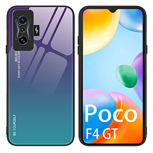 XITEN Gradient HandyHülle für Xiaomi Poco F4 GT Hülle, TPU Rahmen Schutzhülle aus Glas Hard Back Case Cover, 3 von XITEN