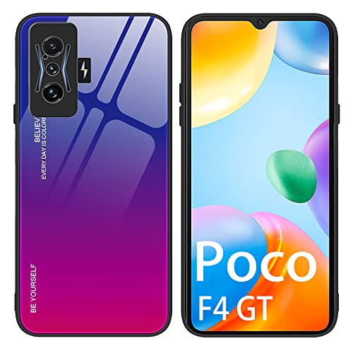 XITEN Gradient HandyHülle für Xiaomi Poco F4 GT Hülle, TPU Rahmen Schutzhülle aus Glas Hard Back Case Cover, 4 von XITEN