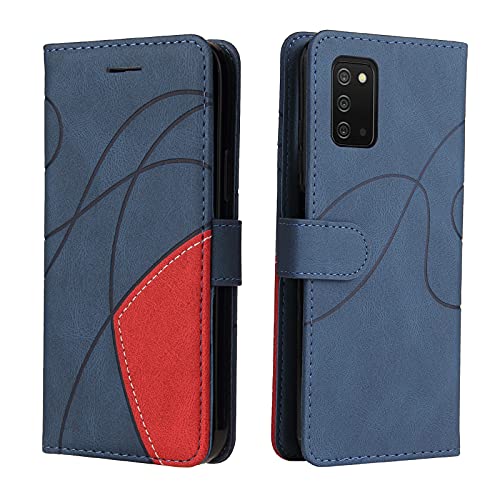 XITEN Handyhülle für Samsung Galaxy A03s(SM-A037G) Hülle, PU/TPU Retro Klappetui Stoßfeste Schutzhülle Flip Magnetisch Telefonhülle, Blau von XITEN