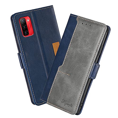 XITEN Robustes Etui für Ulefone Note 12P Hülle, PU/TPU Retro Klappetui Stoßfeste Schutzhülle Flip Handyhülle Magnetisch Telefonhülle Case Cover, Blau von XITEN