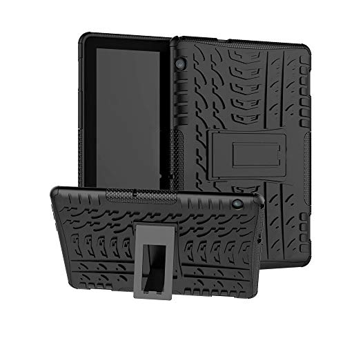 XITODA Schutzhülle für Huawei MediaPad T5 10, Hybrid TPU Silikon & Hart PC Schutzhülle für Huawei MediaPad T5 10.1 Zoll 2018 Tablet Case mit Kickstand/Stand (A-Schwarz) von XITODA