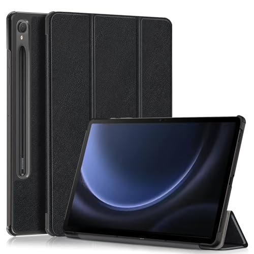 XITODA Schutzhülle für Samsung Galaxy Tab S9 FE / S9 2023, Flip Cover aus Leder, Schutz mit Standfunktion, Schutzhülle für Samsung Galaxy Tab S9 FE 10,9 Zoll / S9 11 Zoll Tablet, Schwarz von XITODA