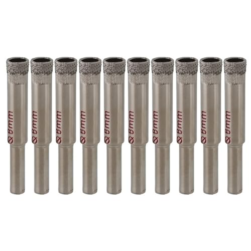 10 teile/satz 8mm Diamant Beschichtete Bohrer Zubehör Bits Loch Säge Glas Granit Cutter Opener Bits for Power Tools Bohrer werkzeug von XIUEQVS
