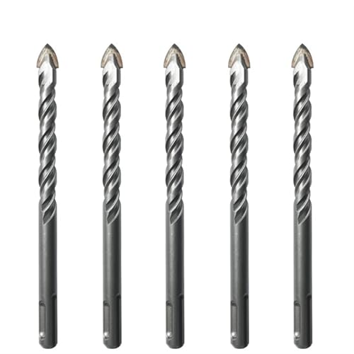 5-teiliges Bohrer-Set for Glas, Keramik, Fliesen, Beton, 6/8/10/12 mm, Hartmetallspitze, SDS Plus, 160 mm, Steinbohrer(12mm(5PCS)) von XIUEQVS