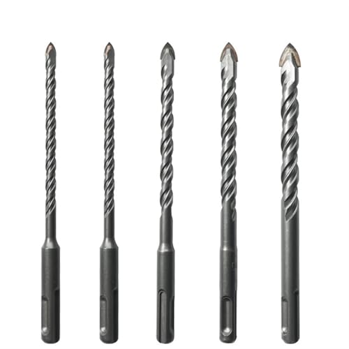 5-teiliges Bohrer-Set for Glas, Keramik, Fliesen, Beton, 6/8/10/12 mm, Hartmetallspitze, SDS Plus, 160 mm, Steinbohrer(6-12mm(5PCS)) von XIUEQVS