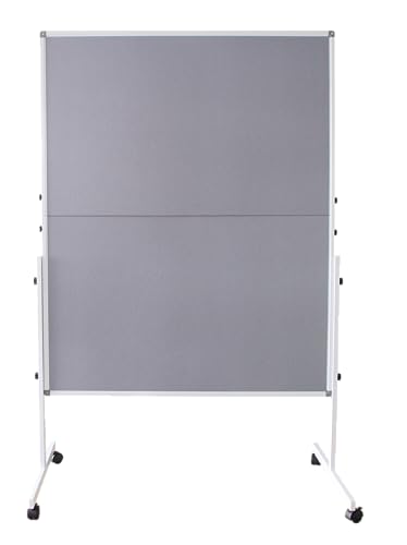 XIWODE Faltbarer Mobiler Raumteiler Doppelseitig Stoff Pinnwand 150 x 120 cm Bewegliche Freistehende Bildschirme Bürotrennwand für Präsentation von XIWODE