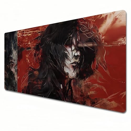XIXIWLDIAN Signalis Mauspad, XXL, schwarz und rot, großes Gaming-Mauspad, 900 x 400 cm, geeignet für Tastatur-Pads und Schreibtischunterlagen für das Heimbüro (XXL) von XIXIWLDIAN