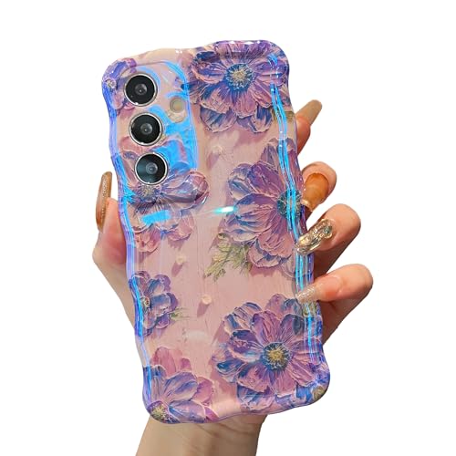 XIZYO Bunte Retro-Ölgemälde Blume Hülle für Samsung Galaxy S24 Plus, Lockige Wellen Laser Glänzend Niedliche Floral Ästhetische Handyhülle, Mädchen Schlanke Weiche TPU Schutzhülle, Lila XIZYO Bunte Retro-Ölgemälde Blume Hülle für Samsung Galaxy S24 Plus, Lockige Wellen Laser Glänzend Niedliche Floral Ästhetische Handyhülle, Mädchen Schlanke Weiche TPU Schutzhülle, Lila von XIZYO