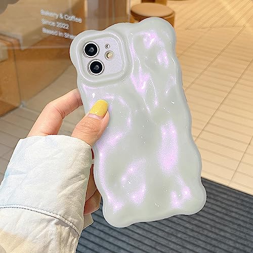 XIZYO Glitzer Hülle für iPhone 11, Niedliche Einfarbig Lockige Wellenform Weiche TPU Stoßstange Handyhülle, für Mädchen Frauen Aesthetic Design Silikon Schlanke Bling Stoßfest Schutzhülle, Rosa von XIZYO