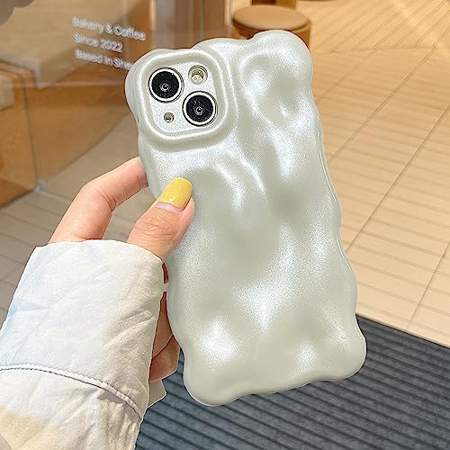 XIZYO Glitzer Hülle für iPhone 15, Niedliche Einfarbig Lockige Wellenform Weiche TPU Stoßstange Handyhülle, für Mädchen Frauen Aesthetic Design Silikon Schlanke Bling Stoßfest Schutzhülle, Weiß XIZYO Glitzer Hülle für iPhone 15, Niedliche Einfarbig Lockige Wellenform Weiche TPU Stoßstange Handyhülle, für Mädchen Frauen Aesthetic Design Silikon Schlanke Bling Stoßfest Schutzhülle, Weiß von XIZYO