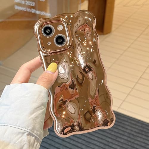 XIZYO Hülle für iPhone 14 6,1 Zoll, Niedliche Einfarbig Lockige Wellenform Weiche TPU Stoßstange Handyhülle, für Mädchen Frauen Aesthetic Design Silikon Schlanke Stoßfest Schutzhülle, Gold XIZYO Hülle für iPhone 14 6,1 Zoll, Niedliche Einfarbig Lockige Wellenform Weiche TPU Stoßstange Handyhülle, für Mädchen Frauen Aesthetic Design Silikon Schlanke Stoßfest Schutzhülle, Gold von XIZYO