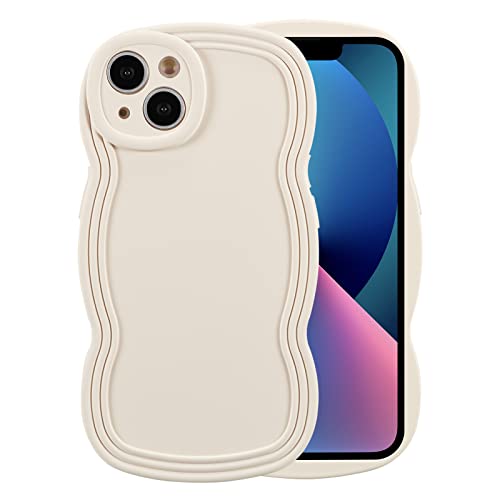 XIZYO Hülle für iPhone 14 Plus, Niedlich Einfarbig Lockige Wellenformrahmen Silikon Stoßfeste Handyhülle, für Frauen Mädchen Schlanke Weiche TPU Vollkamera Objektiv Schutzhülle, Off-White XIZYO Hülle für iPhone 14 Plus, Niedlich Einfarbig Lockige Wellenformrahmen Silikon Stoßfeste Handyhülle, für Frauen Mädchen Schlanke Weiche TPU Vollkamera Objektiv Schutzhülle, Off-White von XIZYO