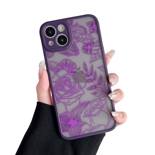 XIZYO Hülle für iPhone 13 6,1 Zoll, Niedlich Matt Rose Blume Floral Muster Stoßfest Handyhülle, für Mädchen Frauen Luxus Weiche TPU Schutzhülle, Lila XIZYO Hülle für iPhone 13 6,1 Zoll, Niedlich Matt Rose Blume Floral Muster Stoßfest Handyhülle, für Mädchen Frauen Luxus Weiche TPU Schutzhülle, Lila von XIZYO