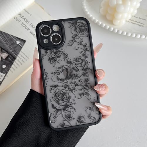 XIZYO Schutzhülle für iPhone 13, Blumen-Rose, Blume, niedliche Handyhülle für Frauen und Mädchen, ästhetisches Muster, schlank, TPU, stoßfest, Schutzhülle für iPhone 13, 15,5 cm, Zweigrose/Schwarz XIZYO Schutzhülle für iPhone 13, Blumen-Rose, Blume, niedliche Handyhülle für Frauen und Mädchen, ästhetisches Muster, schlank, TPU, stoßfest, Schutzhülle für iPhone 13, 15,5 cm, Zweigrose/Schwarz von XIZYO