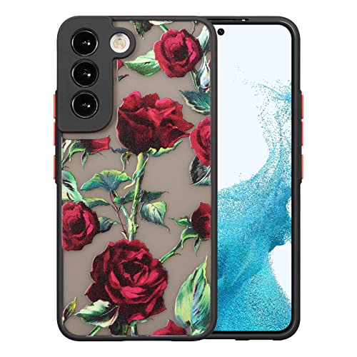 XIZYO für Samsung Galaxy S21 FE Hülle Rose Design Blumenmuster Slim Case für Frauen Mädchen TPU Bumper Case Stoßfest Schutzhülle für Galaxy S21 FE, Rot von XIZYO