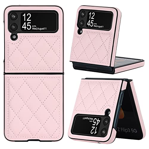 XIZYO für Samsung Galaxy Z Flip 4 Leder Hülle, Samsung Z Flip 4 Faltbar Anti-Drop Stoßfeste Handyhülle, Schlank Luxus rutschfest Schutzhülle, Rosa von XIZYO