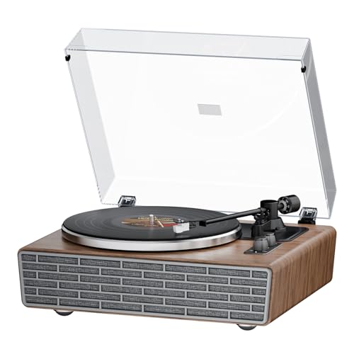 XJ-HOME Schallplattenspieler mit Höhen/Bässen Lautsprecher,Bluetooth HiFi Plattenspieler mit Tonabnehmer AT-3600L MM,Phono-Vorverstärker,33/45 U/min Riemenantrieb 2-Gang,AUX in/RCA Out,Auto-Off XJ-HOME Schallplattenspieler mit Höhen/Bässen Lautsprecher,Bluetooth HiFi Plattenspieler mit Tonabnehmer AT-3600L MM,Phono-Vorverstärker,33/45 U/min Riemenantrieb 2-Gang,AUX in/RCA Out,Auto-Off von XJ-HOME