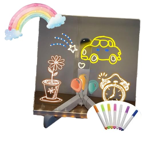 Kivvy Magic Board, Kivvy Magicboard, Hello Luno Magic Board Light Up, Helloluno With Colors Notepad with Adjustable Staand and 7 Pens (8 * 8IN) von XJQ