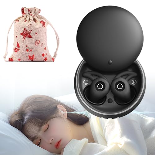 XJQ Novonell Snooze Pods Pro, Novonell Sleep Pods SchlafkopfhöRer, Snoozepods Pro Mit ANC, KopfhöRer FüR SeitenschläFer, Mini Bluetooth Sleepbuds (Schwarz) von XJQ