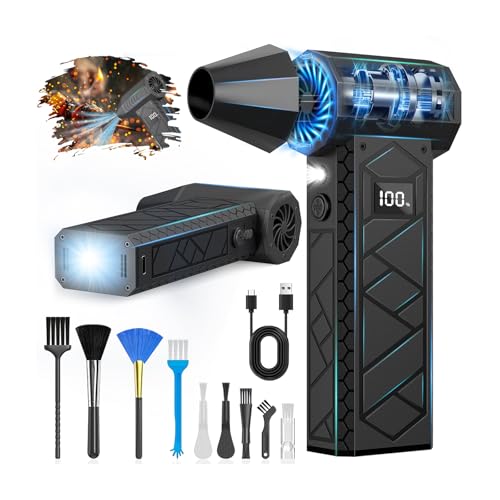 Elektrische Staubgebläse, 10000mAh LCD-Bildschirmmodell Mini-Gebläse mit Taschenlampe für den Außenbereich,180000RPM Druckluftspray Reinigungsgeräte mit Windgeschwindigkeit der Stufe 4 -Schwarz Elektrische Staubgebläse, 10000mAh LCD-Bildschirmmodell Mini-Gebläse mit Taschenlampe für den Außenbereich,180000RPM Druckluftspray Reinigungsgeräte mit Windgeschwindigkeit der Stufe 4 -Schwarz von XJUGEZ