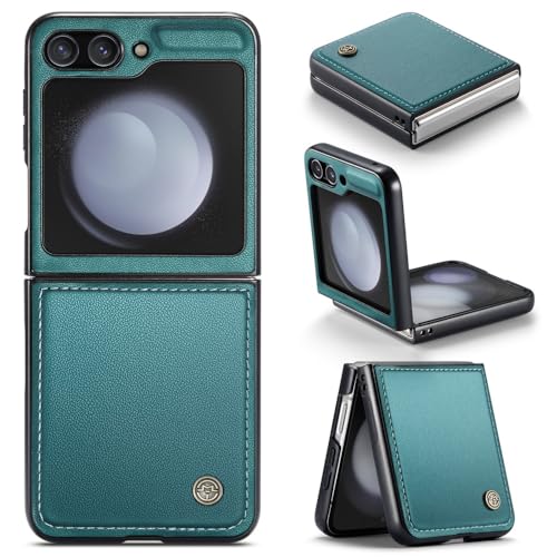 XKchatpt Handytasche für Samsung Galaxy Z Flip 5, PU Leder Tasche Anti Scratch Slim Phone Case Stoßfeste Schutzhülle für Samsung Galaxy Z Flip5 (Grün) von XKchatpt