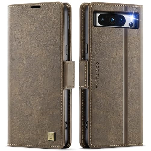 XKchatpt Wallet Case für Google Pixel 8 Pro Case,PU Leder Cover Case mit [RFID Blocking][3 Kartenhalter] Stoßfeste Schutzhülle für Google Pixel 8 Pro (Braun) von XKchatpt