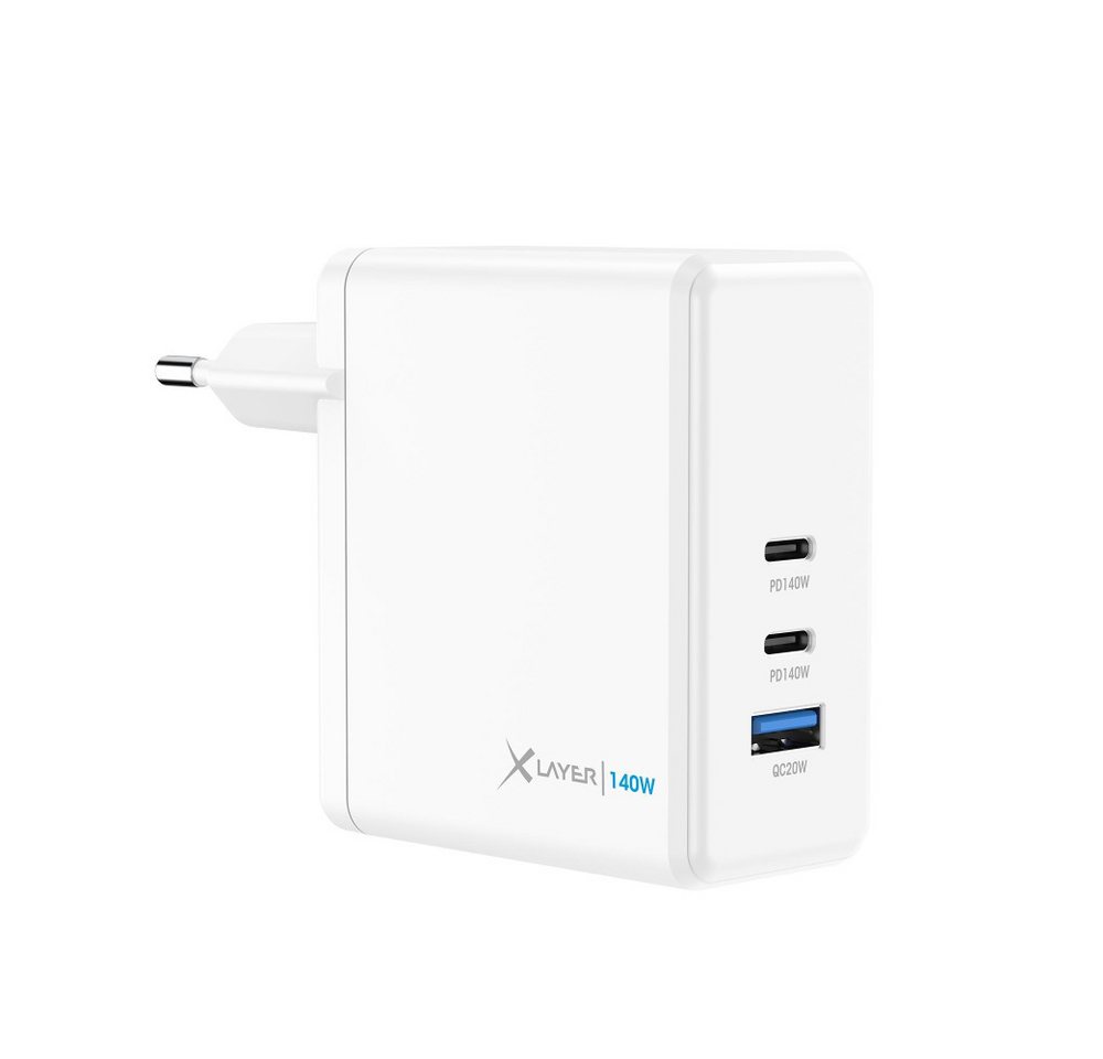 XLAYER 140W Power Charger weiß 2x USB-C 1x USB-A GaN-Technologie Notebook-Netzteil XLAYER 140W Power Charger weiß 2x USB-C 1x USB-A GaN-Technologie Notebook-Netzteil von XLAYER