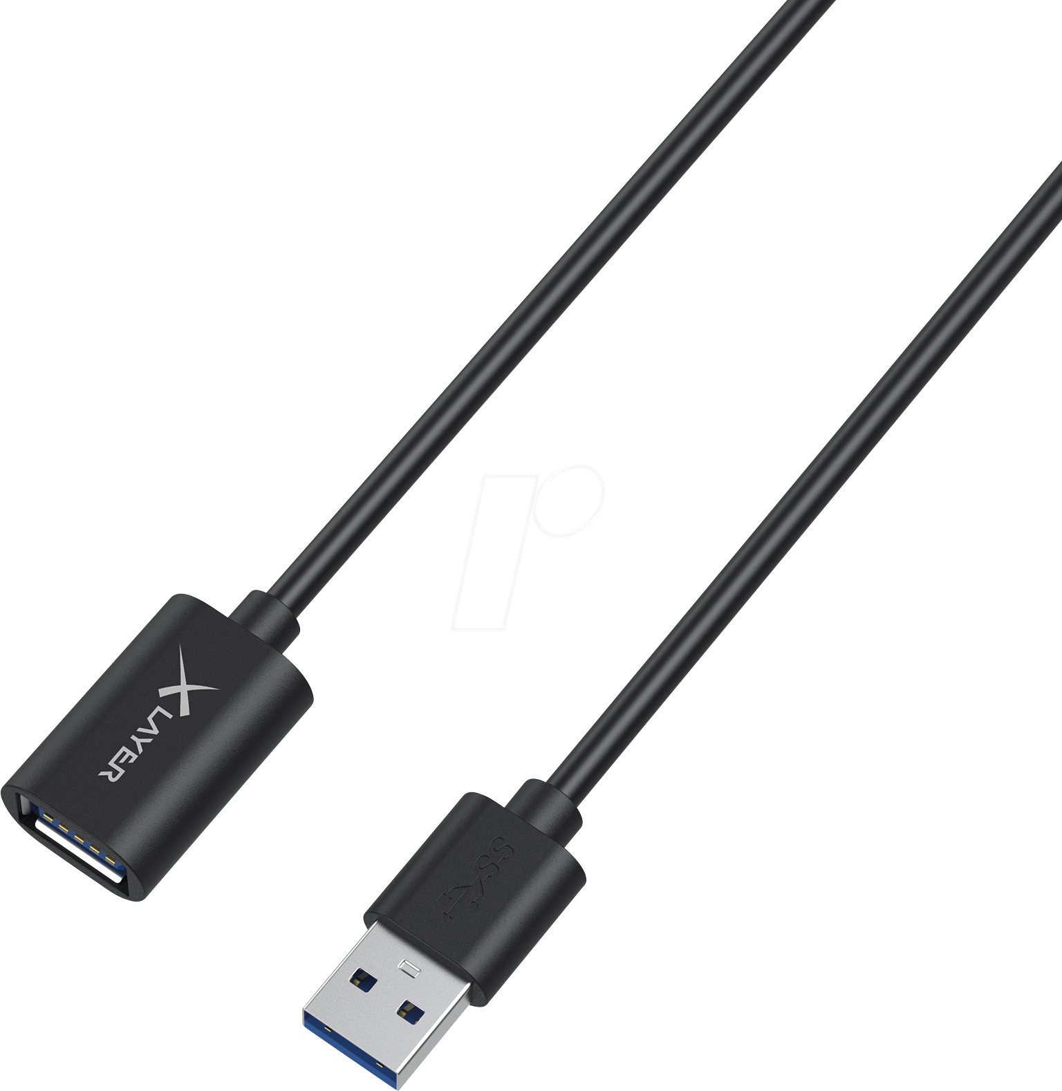 XLAYER 217691 - USB 3.0 Kabel, A Stecker auf A Buchse, 1,5 m, schwarz von XLAYER