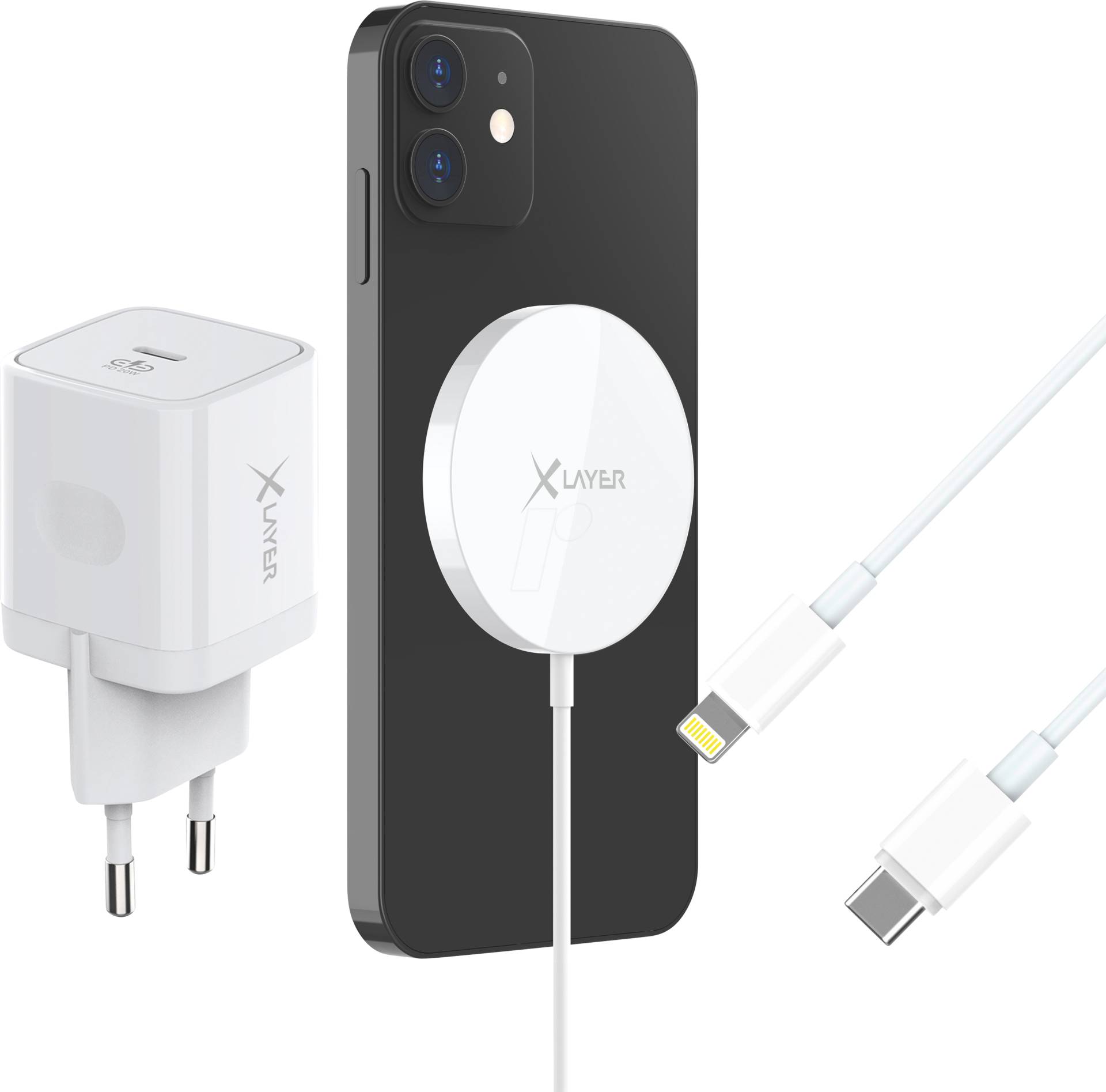 XLAYER 219370 - Magnet-Ladegerät-Set, weiß, 20 W, iPhone 12 von XLAYER