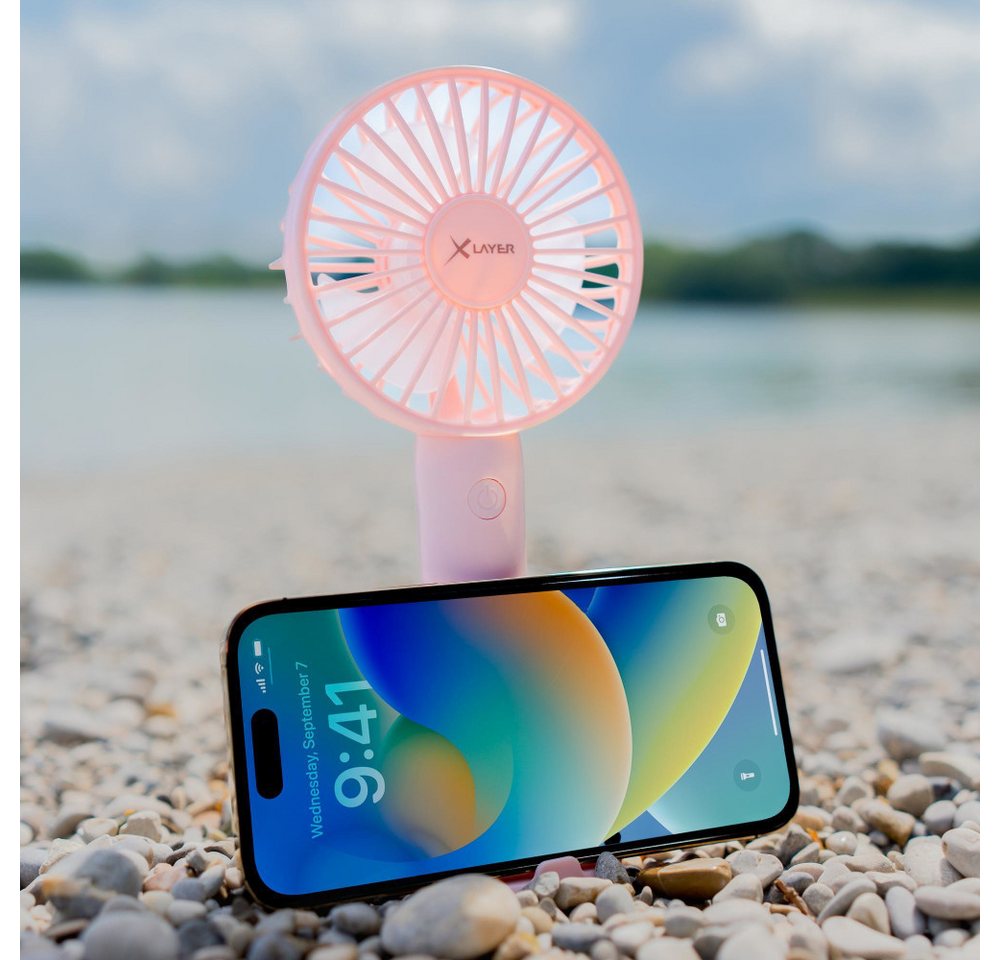 XLAYER Handyhalter mit Ventilator 1.200 mAh mit Dock Pink Handy-Halterung XLAYER Handyhalter mit Ventilator 1.200 mAh mit Dock Pink Handy-Halterung von XLAYER