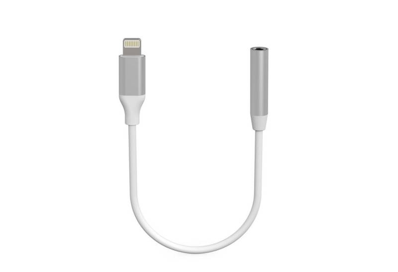 XLAYER Kabel Adapter Lightning auf 3,5 mm AUX White/Silver 0.15 m Smartphone-Kabel, 15cm Langer Lightning auf AUX Adapter!, Kompatibel mit Lightning Geräten!, Ab iPhone 5 und neuer!, Für Headsets/Kopfhörer mit 3,5 mm AUX-Anschluss!, Zum Musik hören und telefonieren!, 15cm Langer Lightning auf AUX Adapter!, Kompatibel mit Lightning Geräten!, Ab iPhone 5 und neuer!, Für Headsets/Kopfhörer mit 3,5 mm AUX-Anschluss!, Zum Musik hören und telefonieren! (15.00 cm) von XLAYER