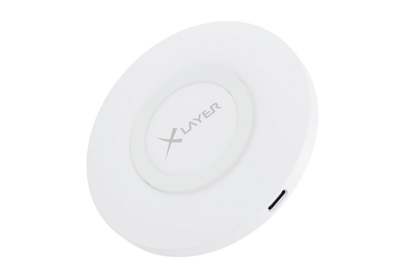 XLAYER Ladegerät XLayer Wireless Charging Pad Basic 10W Qi-zertifiziert White Wireless Charger von XLAYER