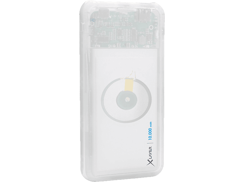 XLAYER PLUS Wireless Discover Powerbank 10000 mAh Transparent/Weiß von XLAYER