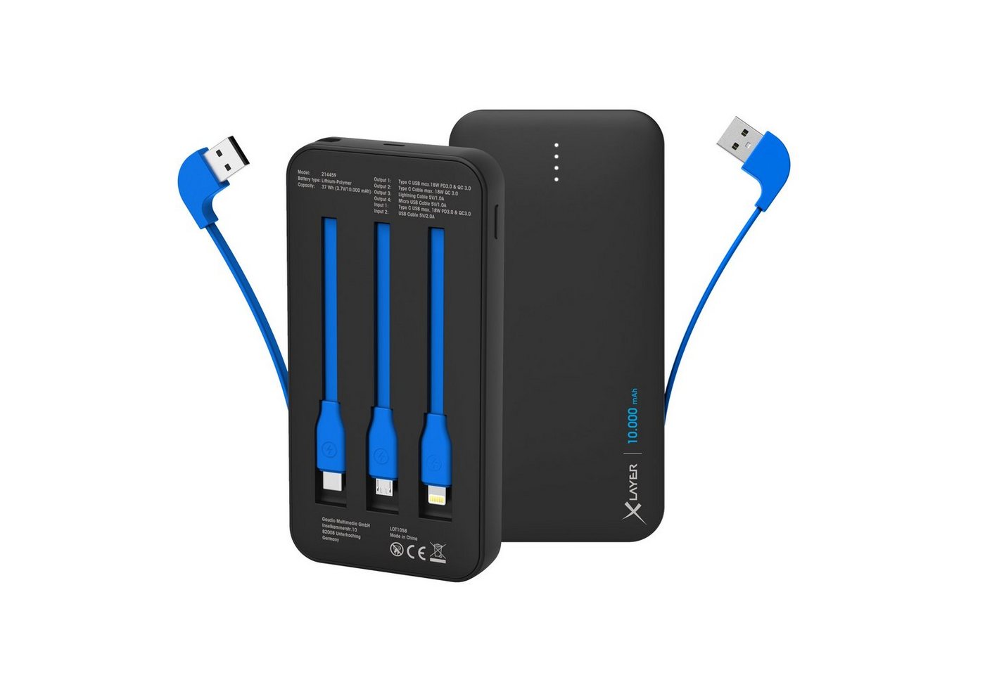 XLAYER Powerbank PLUS All-in-One PD 18W 10000mAh Powerbank von XLAYER