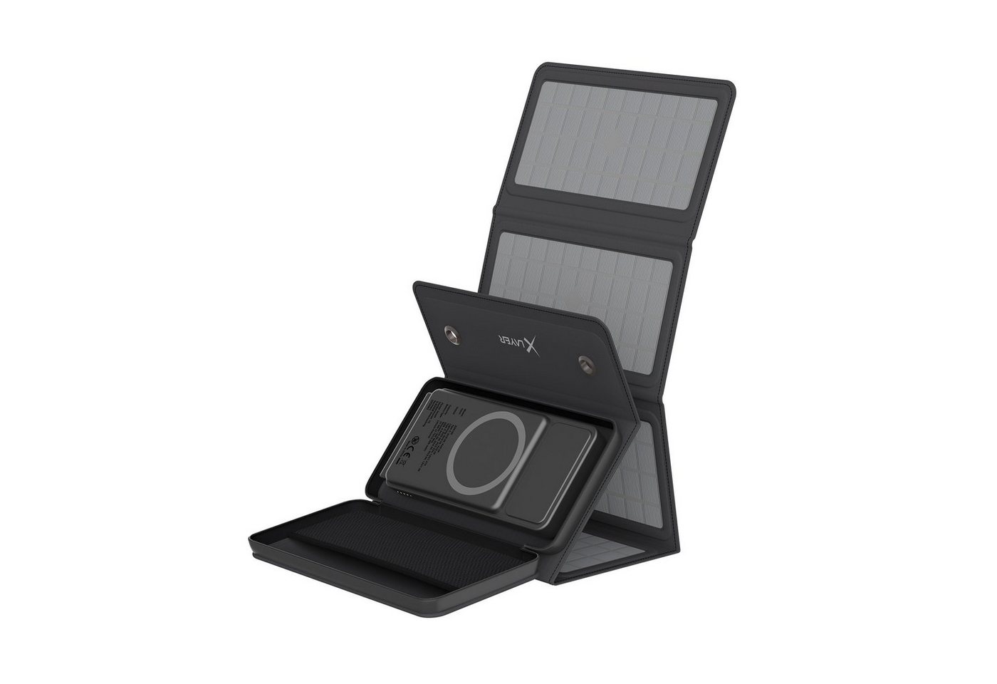 XLAYER Powerbank Solar 15W 10.000 mAh Wireless Solarpanel externes Ladegerät Powerbank von XLAYER