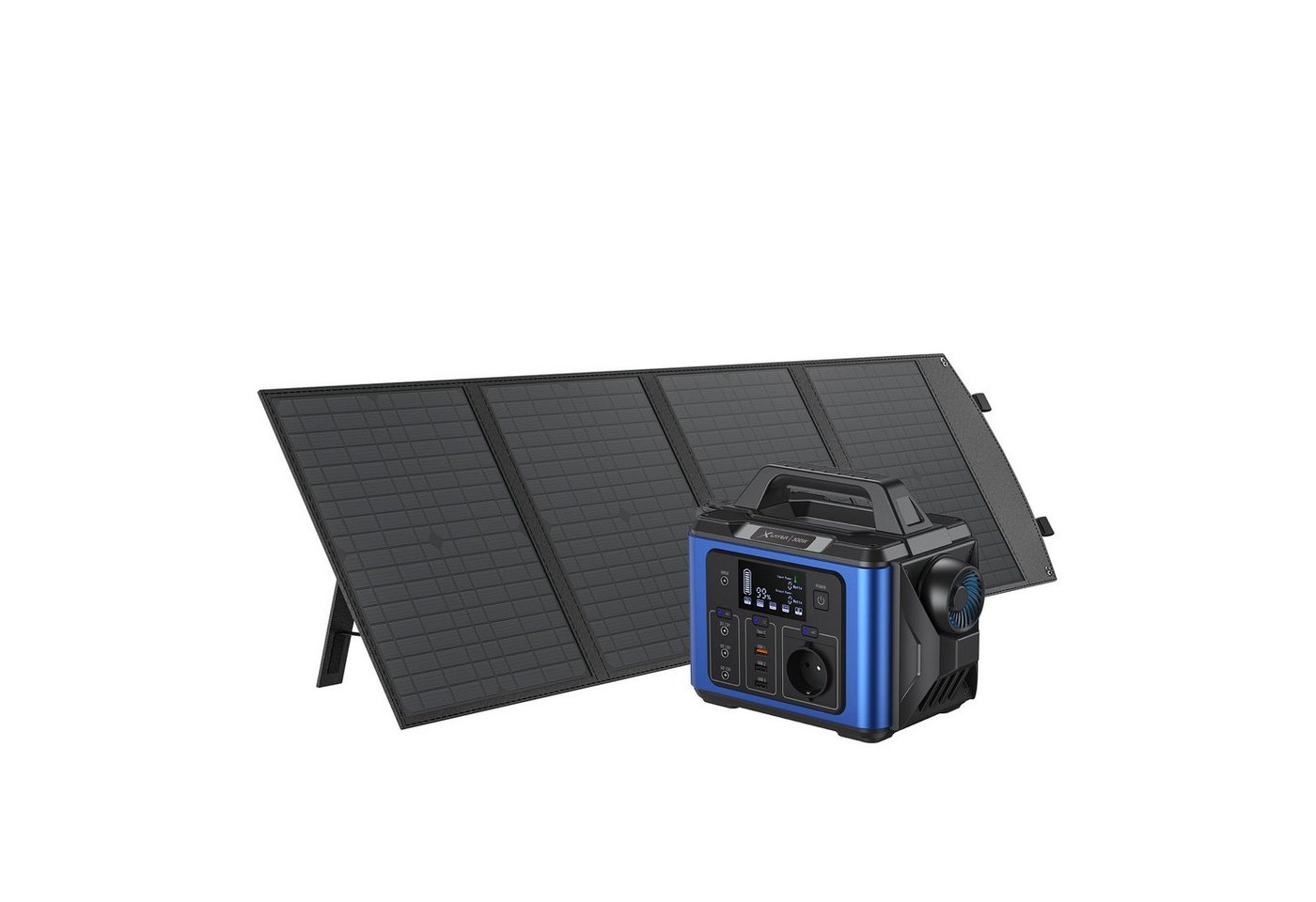 XLAYER Powerstation 300W (Peak 600W) 296Wh mit Solar Panel 80W faltbar Powerstation Lithium Polymer von XLAYER