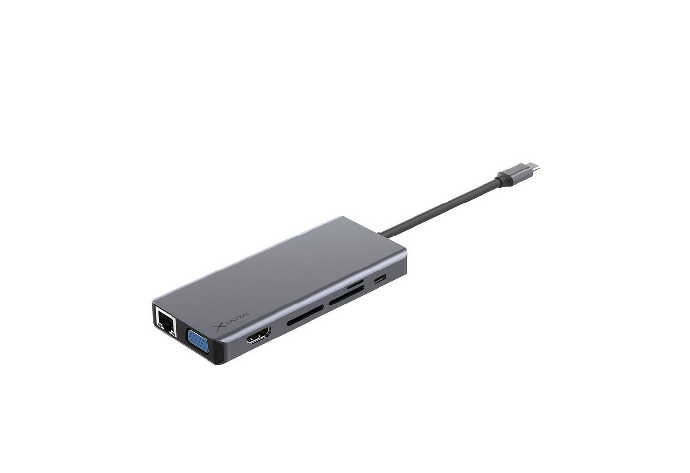 XLAYER USB 3.0 HUB XLayer Typ C 13-IN-1 Grey USB-Adapter von XLAYER