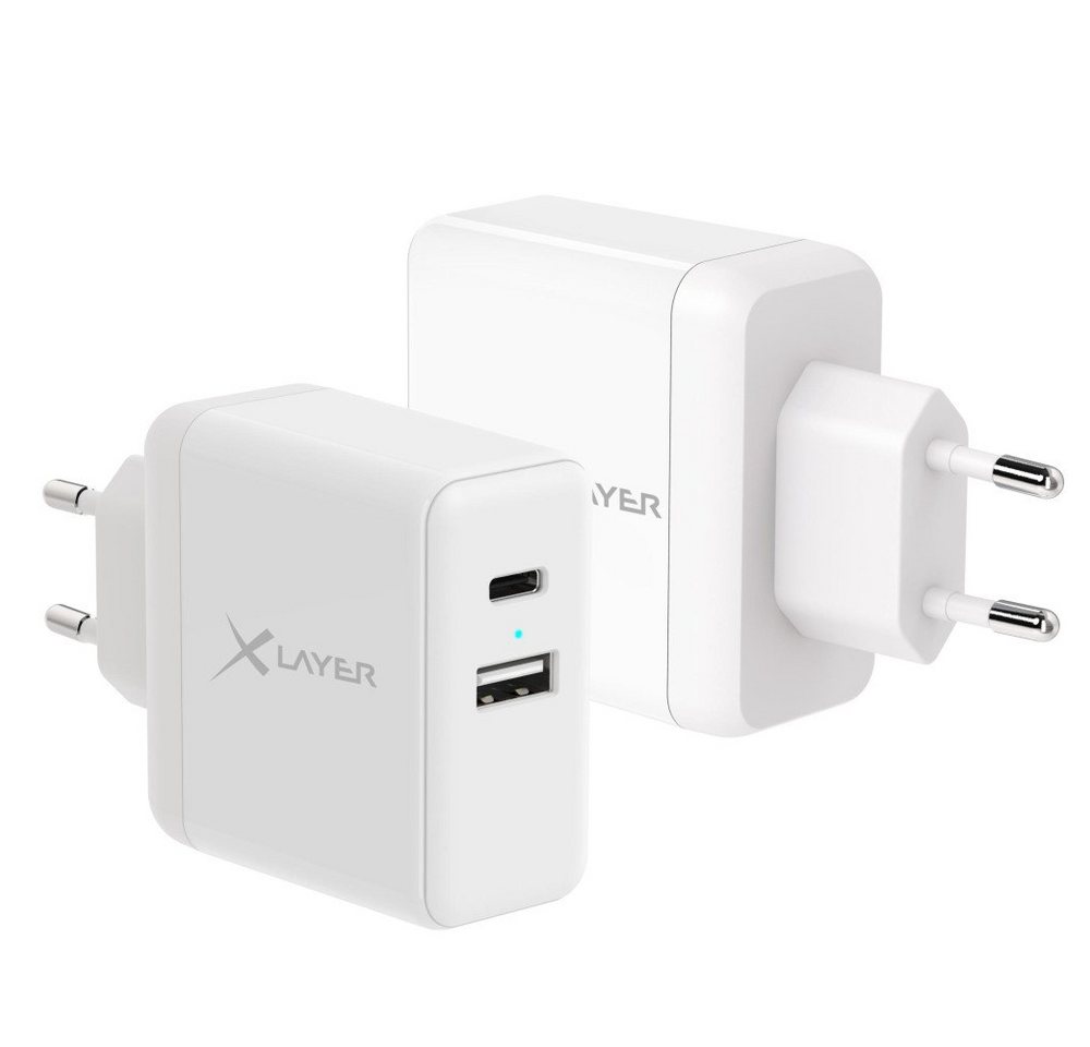 XLAYER USB QC3.0 + 5V/2.4A Netzteil White (217075) USB-Ladegerät von XLAYER