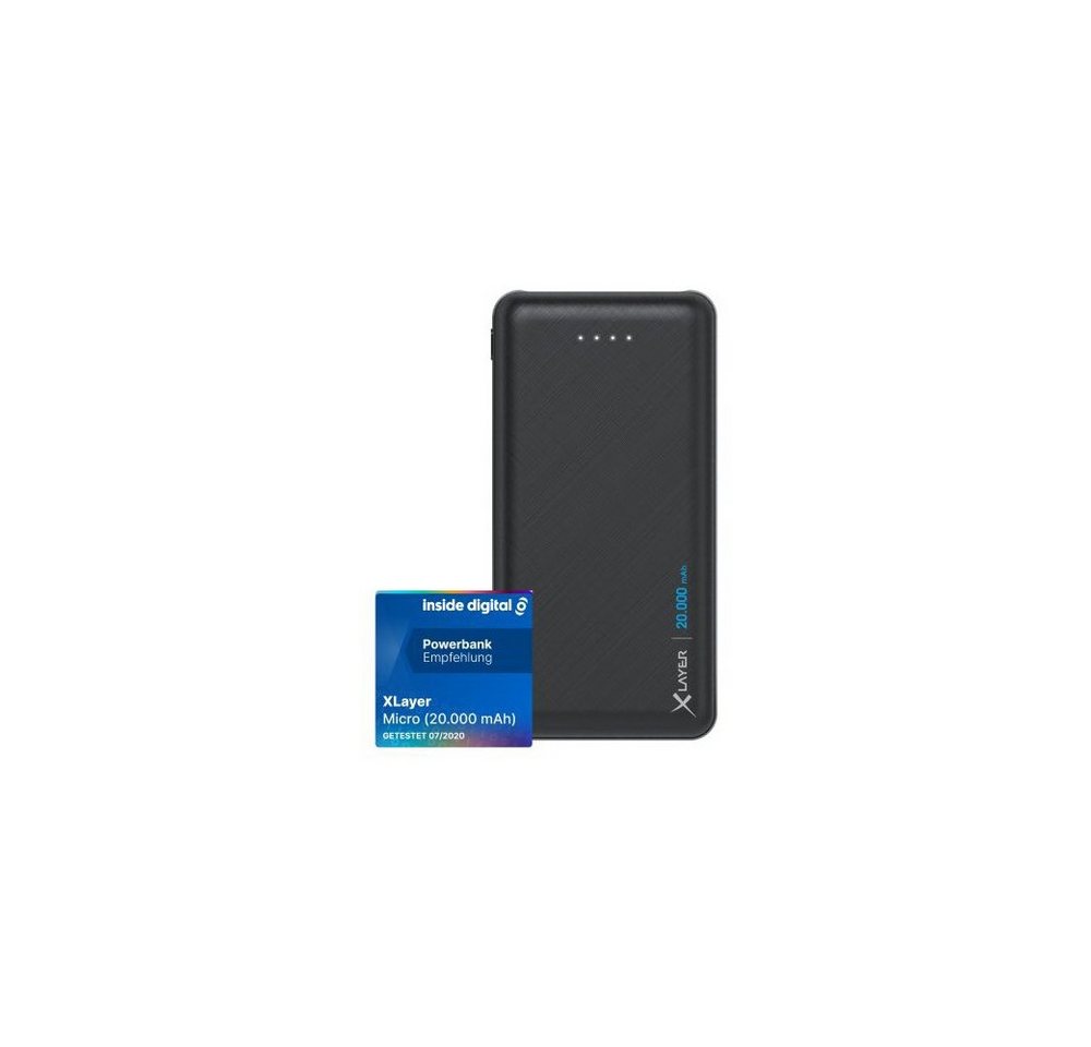 XLAYER XLayer Micro Powerbank 20.000mAh schwarz. Powerbank XLayer Micro (20.000mAh) Powerbank schwarz, Kompakt wie eine Scheckkarte von XLAYER