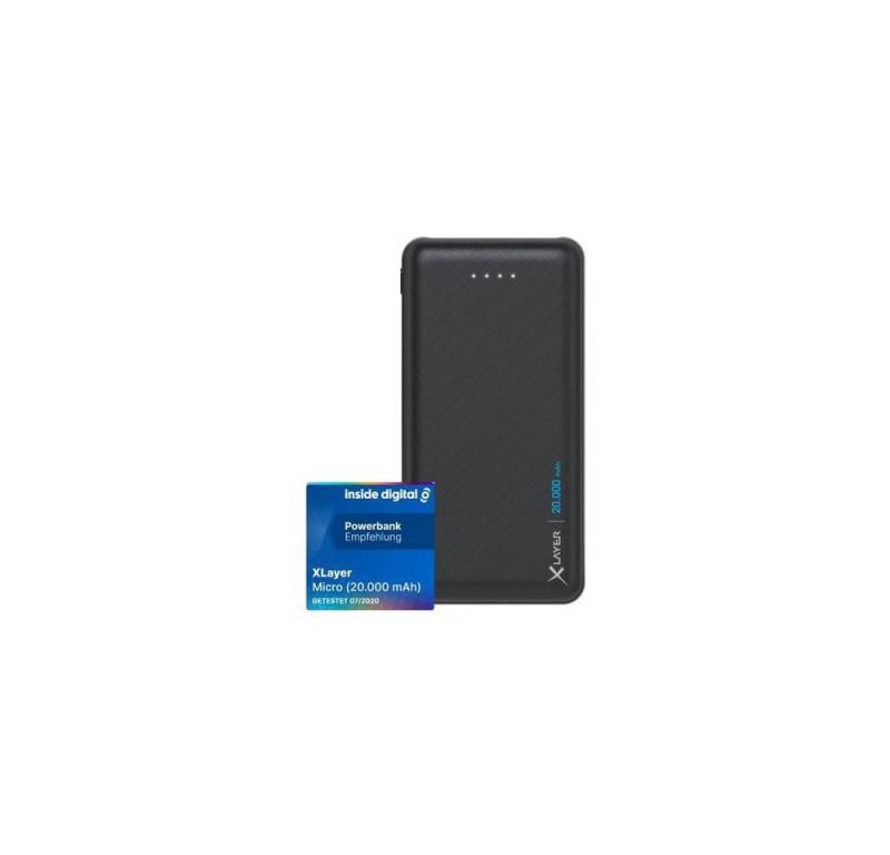 XLAYER XLayer Micro Powerbank 20.000mAh schwarz. Powerbank XLayer Micro (20.000mAh) Powerbank schwarz, Kompakt wie eine Scheckkarte von XLAYER