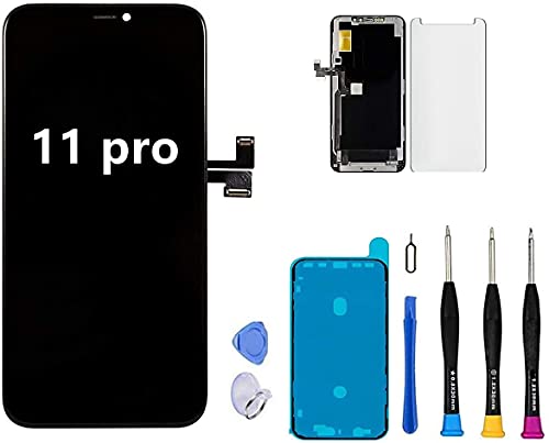 Premium Bildschirm Ersatz kompatibel mit iPhone 11 Pro, Bildschirm Ersatz iPhone 11 Pro 5,8 Zoll (Modell A2160, A2217, A2215) Touchscreen Display Digitizer Reparatur Kit von XLSBZ